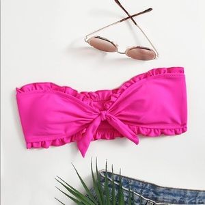 BRAND NEW- HOT PINK BANDEAU BIKINI TOP